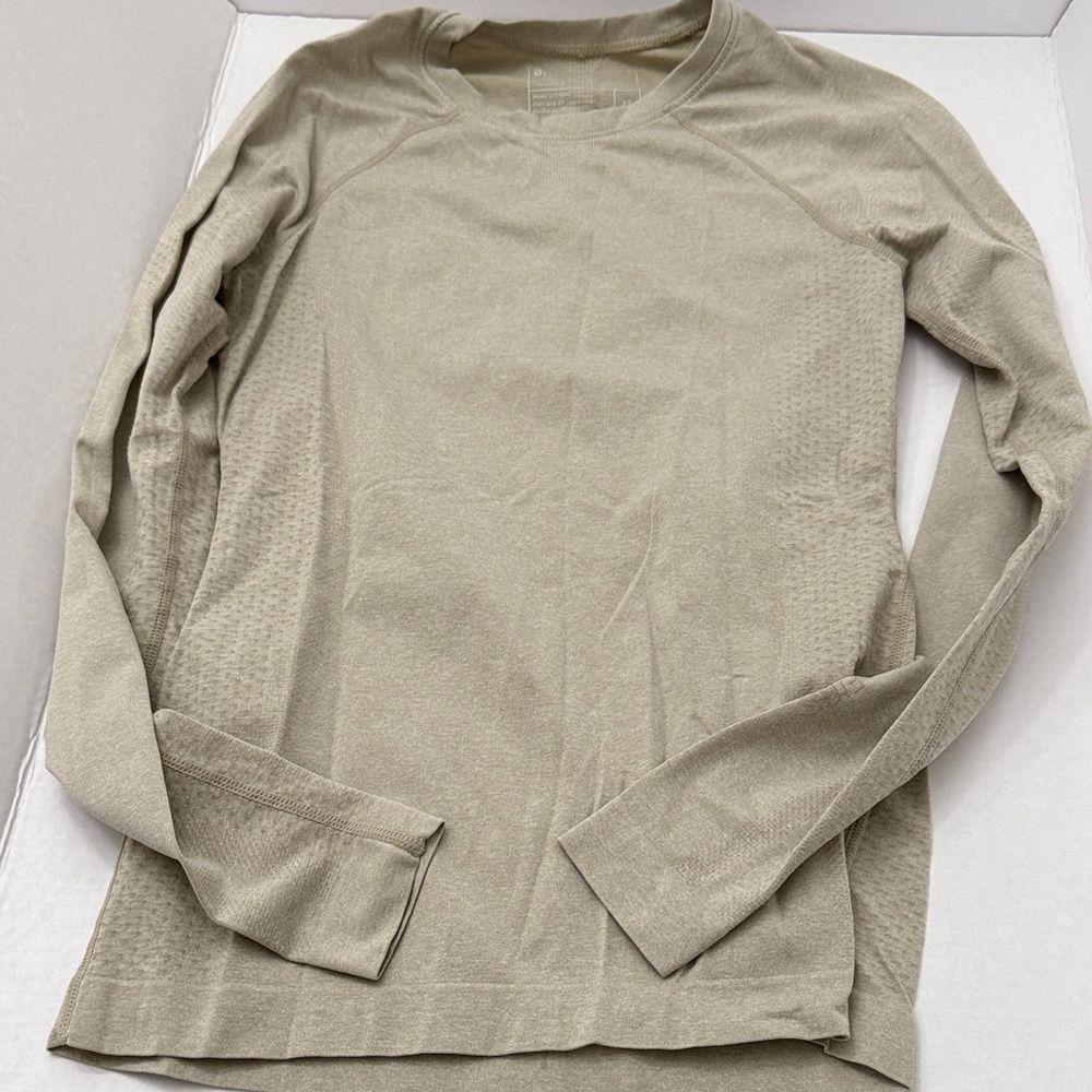 Figs Long Sleeve Crewneck Top in Taupe